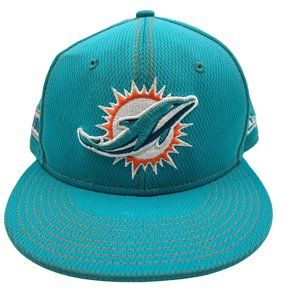 New Era NFL Mens 7.25 Miami Dolphins Football Team Sports Apparel 59 Fifty Blue